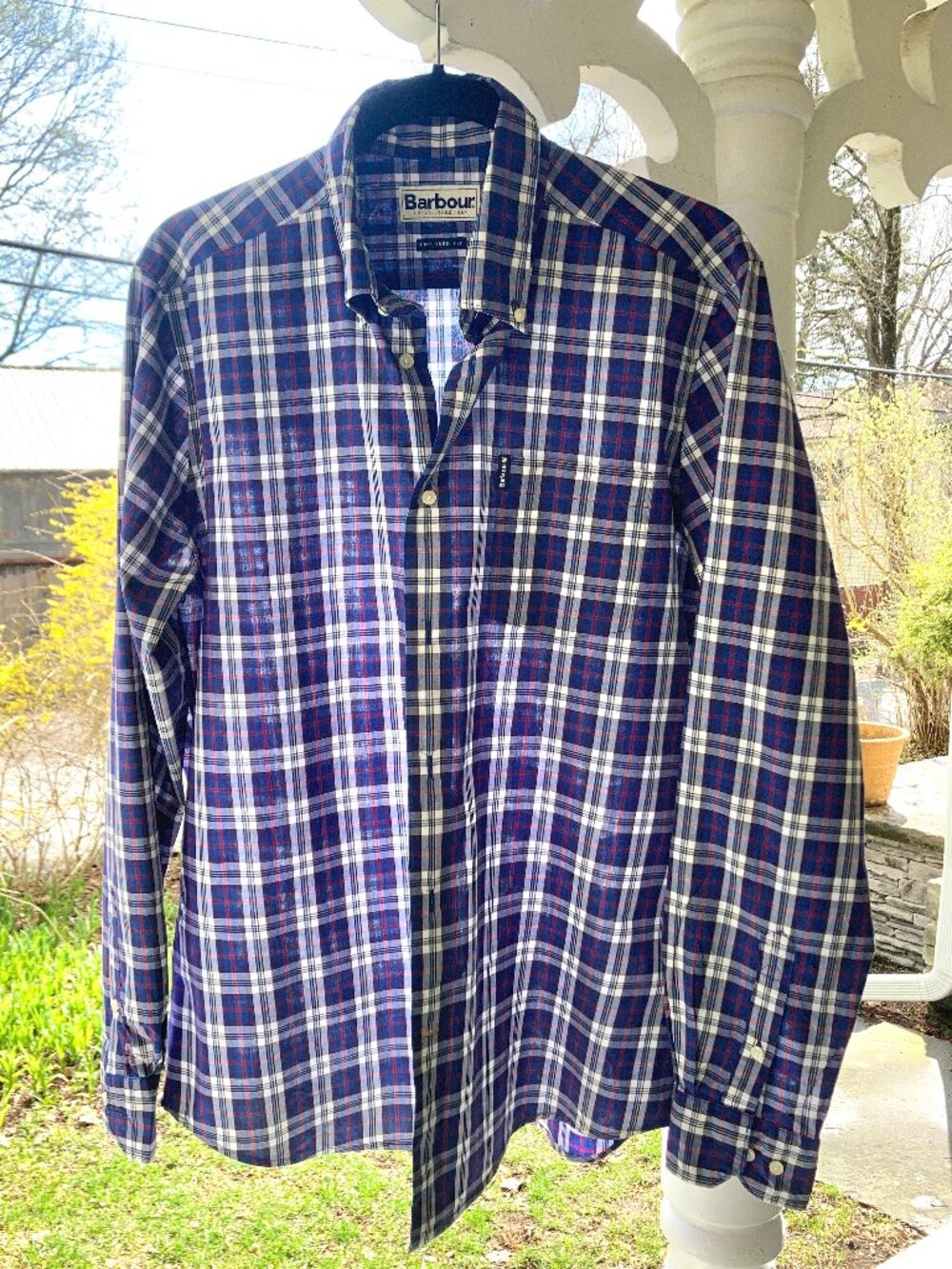 Barbour 100% Cotton Plaid Shirt, Men’s